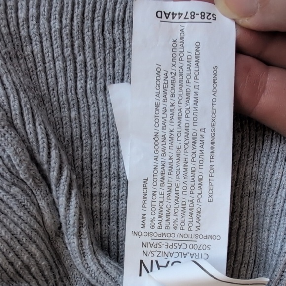 losan spain drop waist gray cotton blend sweater dress 9 months baby girl - Picture 2 of 9